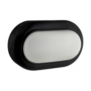 Led Oval Bulkhead 170mm Black 1x8w