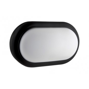 Led Oval Bulkhead 221mm Black 1x15w