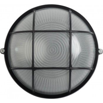 Bulkhead Black Large Round Aluminium
