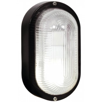 Oval Plain Pvc Bulkhead - Black Ip54 Es
