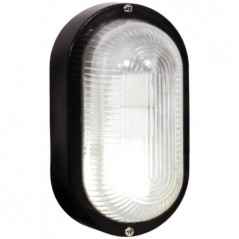 Oval Plain Pvc Bulkhead - Black Ip54 Es