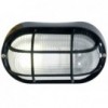 Oval Grid Pvc Bulkhead - Black Ip44 Es