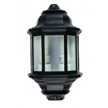 Lantern Half Bevelled Glass Black