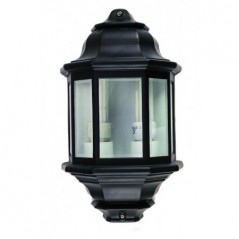 Lantern Half Bevelled Glass Black