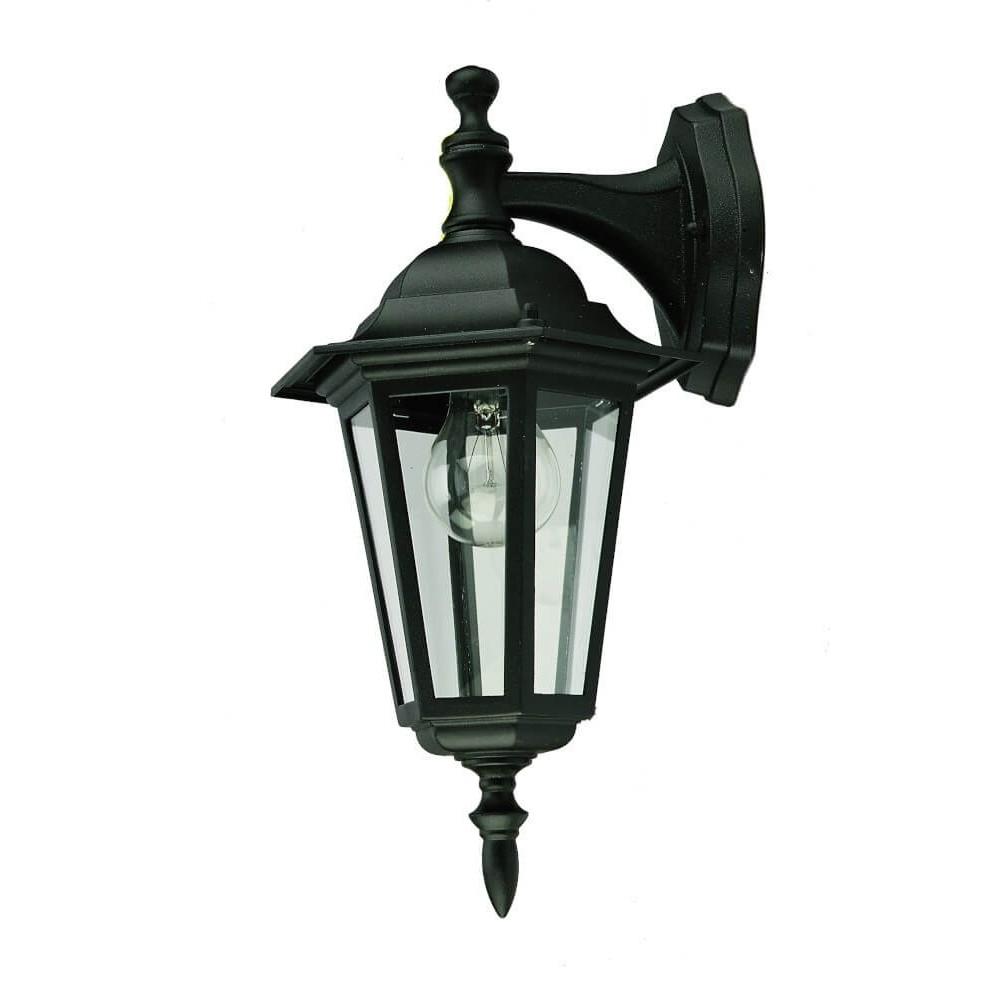 Lantern Fitting Wall Down Black Lantern Fitting Wall Down Black
