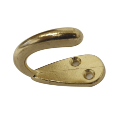 Coat Hook Single Brass Plated