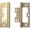 100mm Steel Flush Hinge Brass Plated With Screws