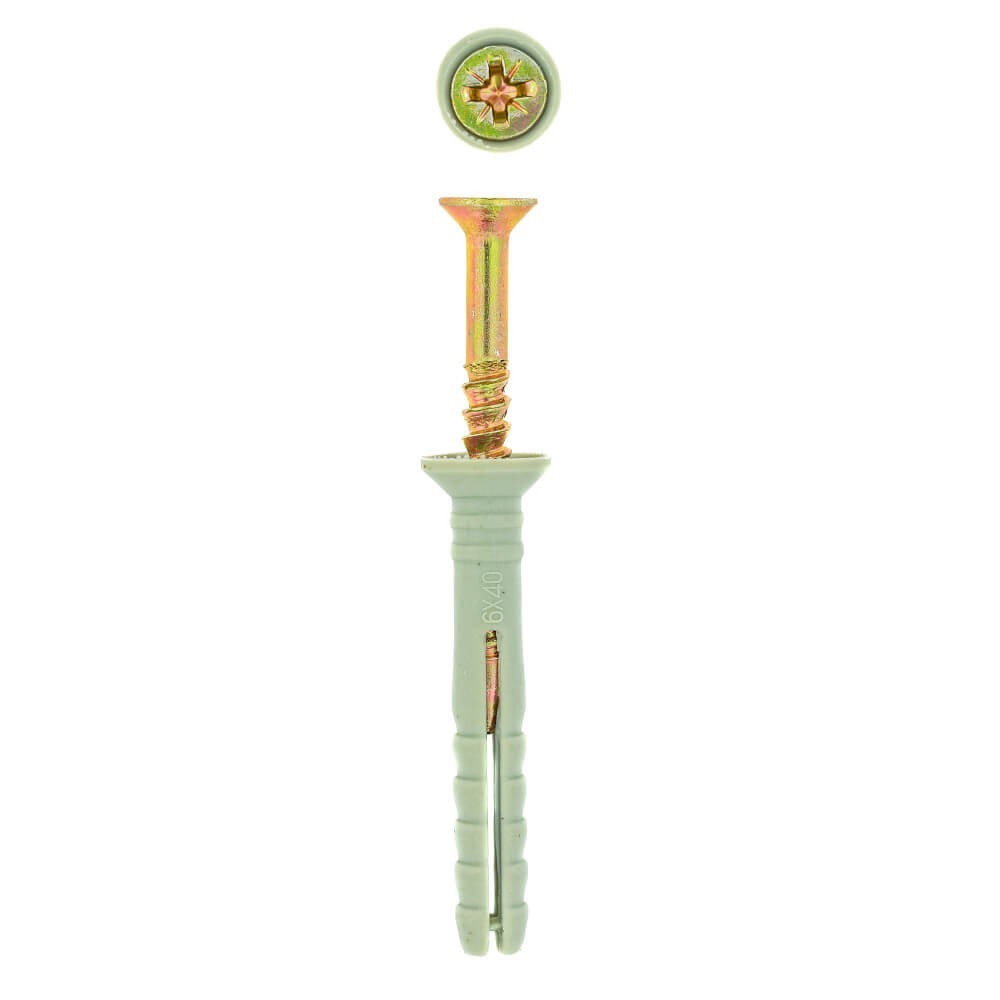 Eureka Nail-in Nylon Countersunk 6x40mm Quantity:5 Eureka Nail-in Nylon Countersunk 6x40mm Quantity:5