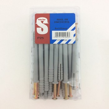Value Pack Nail In Anchors 8mm X 100mm Quantity:25