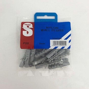 Pre Pack Wall Plugs Nylon 8mm Quantity:20