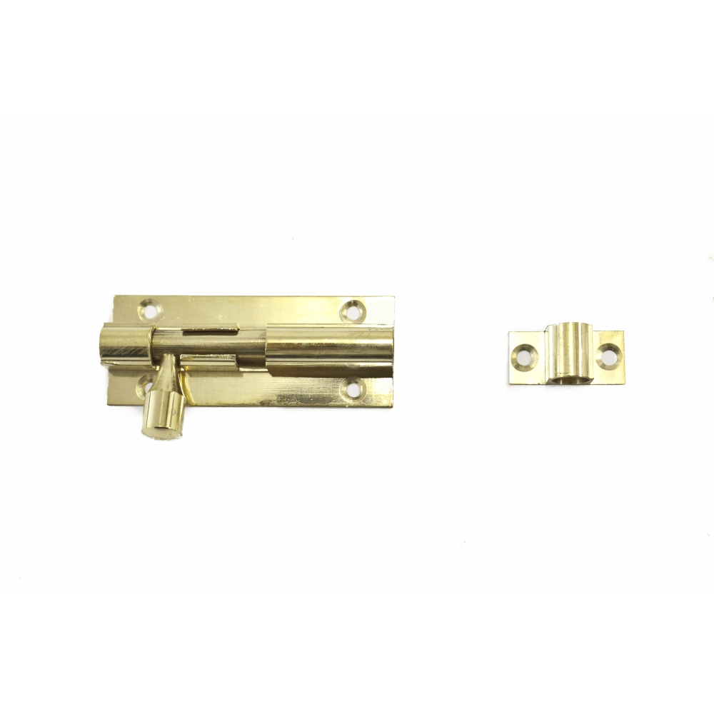 64mm Brass Straight Barrel Bolt With Screws 64mm Brass Straight Barrel Bolt With Screws
