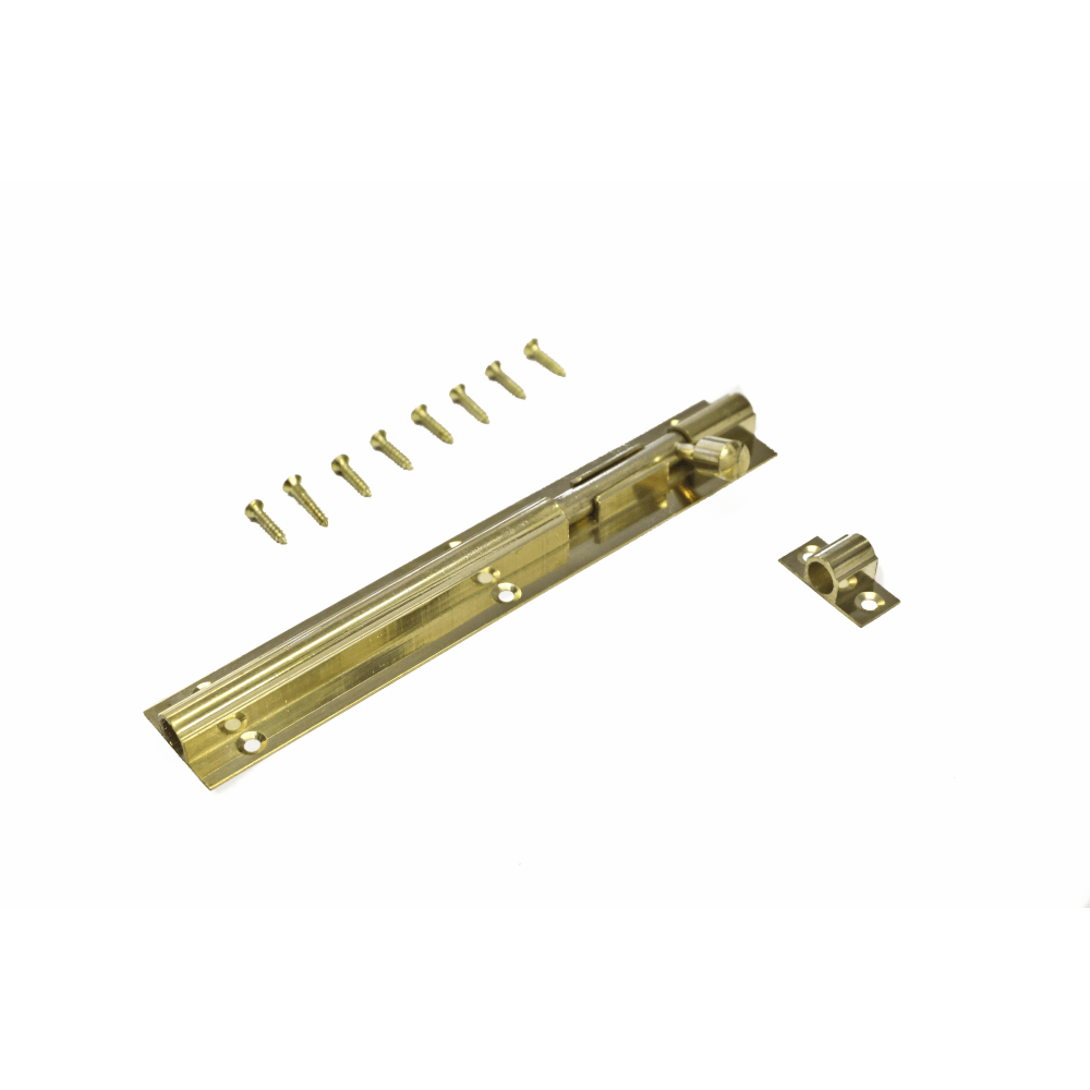 150mm Brass Straight Barrel Bolt With Screws 150mm Brass Straight Barrel Bolt With Screws