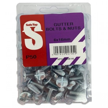 Value Pack Gutter Bolts & Nuts M6 X 16mm Quantity:50