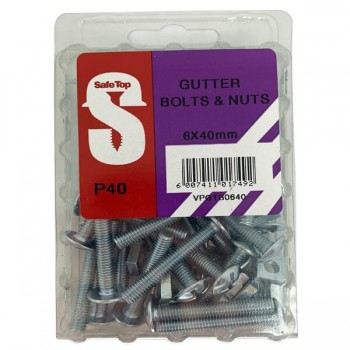 Value Pack Gutter Bolts & Nuts M6x40mm Quantity:40