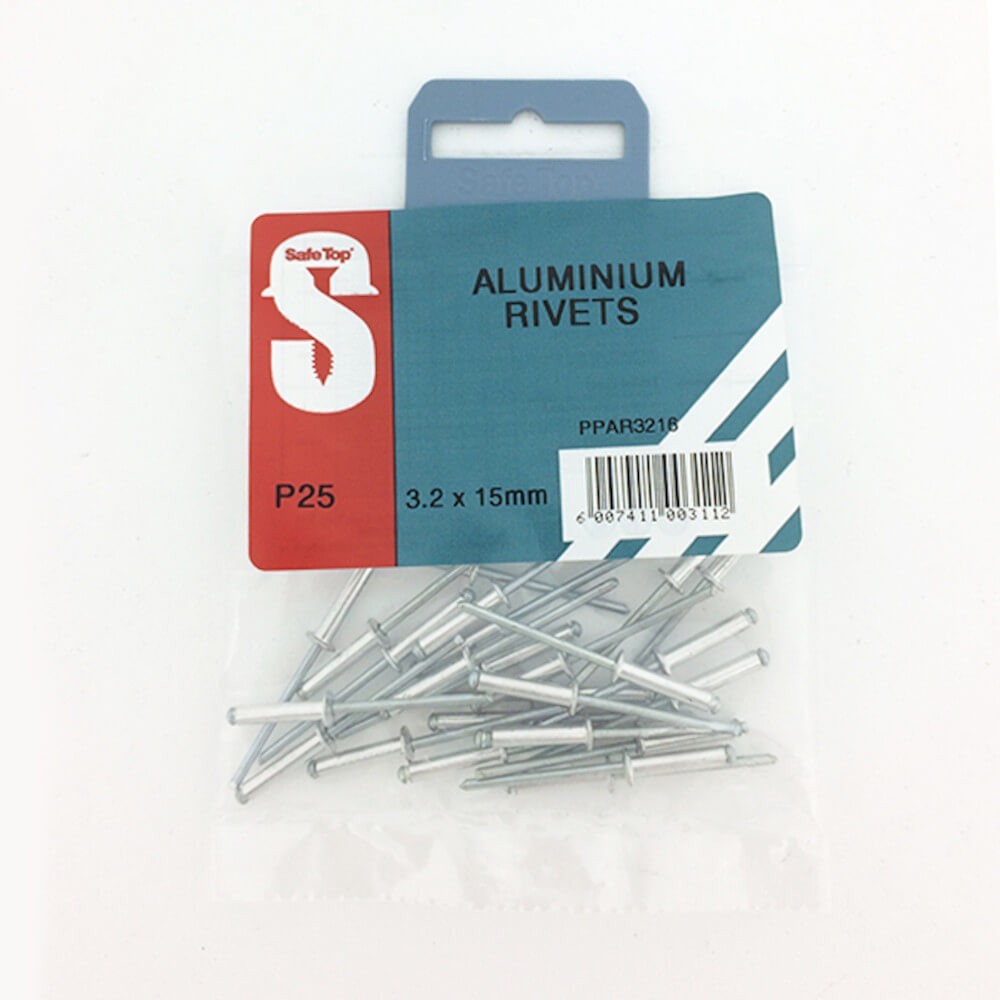Pre Pack Aluminium Rivets 3.2mm X 15mm Quantity:25 Pre Pack Aluminium Rivets 3.2mm X 15mm Quantity:25