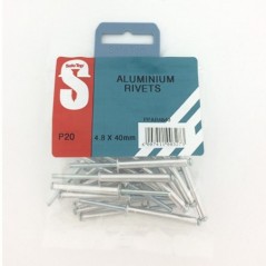 Pre Pack Aluminium Rivets 4.8mm X 40mm Quantity:20