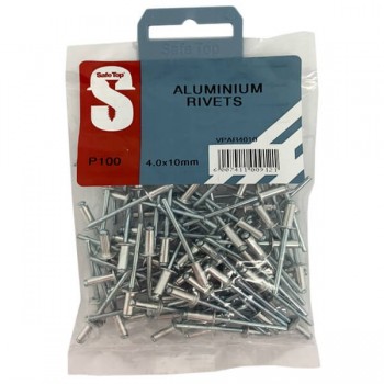 Value Pack Aluminium Rivets 4.0mm X 10mm Quantity:100