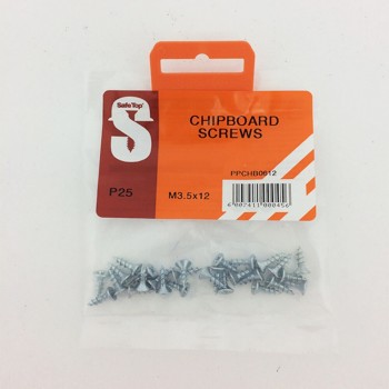 Pre Pack Chipboard Screws M3.5 X 12mm Quantity:25
