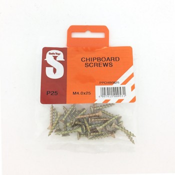 Pre Pack Chipboard Screws M4.0 X 25mm Quantity:25