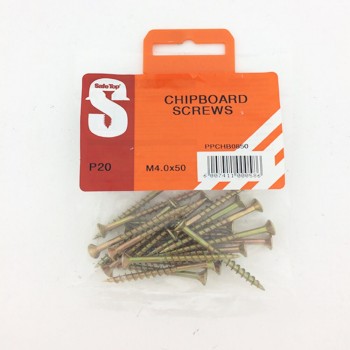 Pre Pack Chipboard Screws M4.0 X 50mm Quantity:20