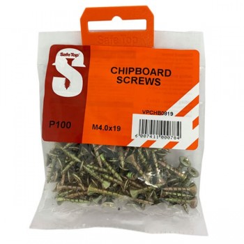Value Pack Chipboard Screws M4.0 X 19mm Quantity:100