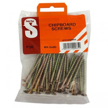 Value Pack Chipboard Screws M4.0 X 60mm Quantity:50