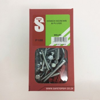 Svb Coach Screws & Plugs M6 X 60mm Quantity:100