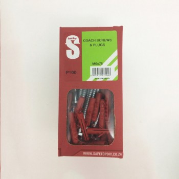 Svb Coach Screws & Plugs M6 X 75mm Quantity:100