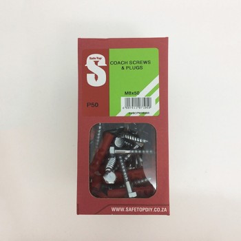 Svb Coach Screws & Plugs M8 X 50mm Quantity:50