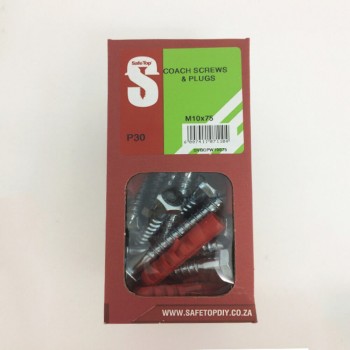 Svb Coach Screws & Plugs M10 X 75mm Quantity:30