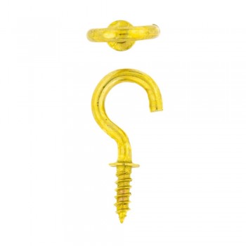 Eureka Cup Hook Round Brass Plated 12mm Quantity:25