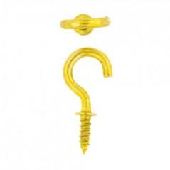 Eureka Cup Hook Round Brass Plated 12mm Quantity:25