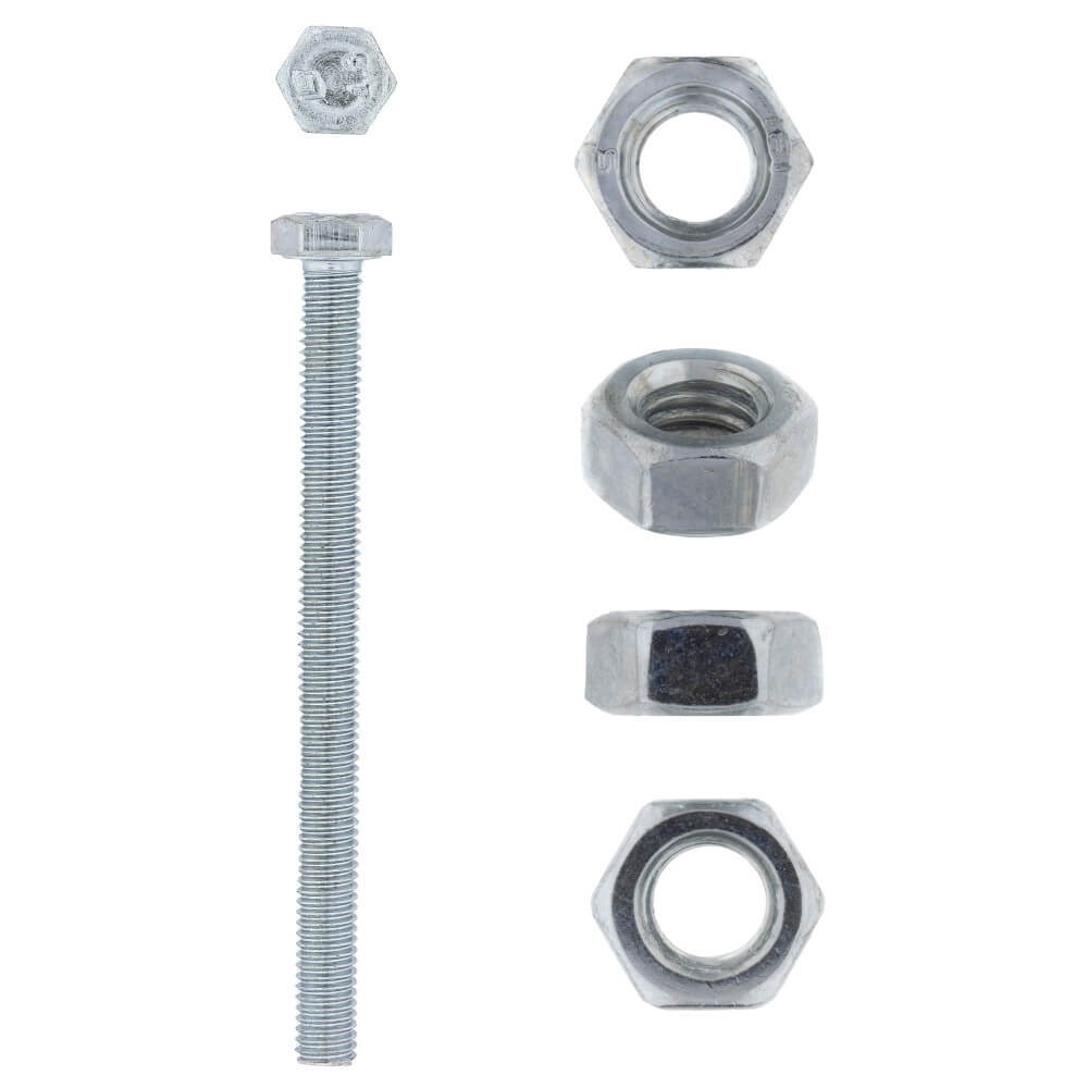 Eureka Set Screw & Nut Galvanised 6x75mm Quantity:4 Eureka Set Screw & Nut Galvanised 6x75mm Quantity:4
