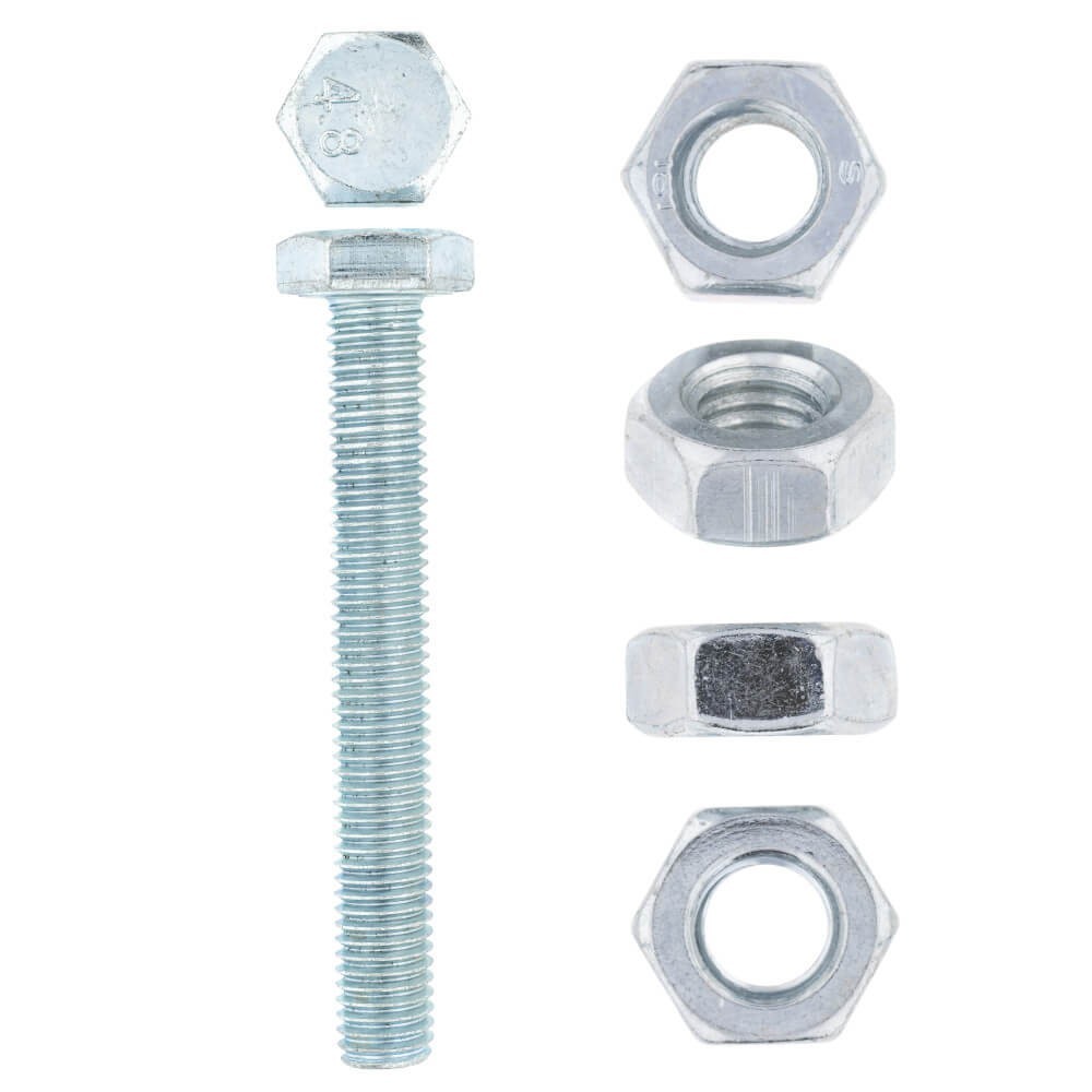 Eureka Set Screw & Nut Galvanised 10x75mm Quantity:8 Eureka Set Screw & Nut Galvanised 10x75mm Quantity:8