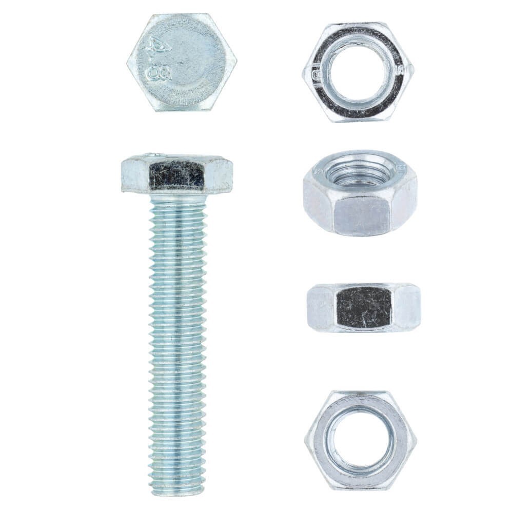 Eureka Set Screw & Nut Galvanised 8x40mm Quantity:10 Eureka Set Screw & Nut Galvanised 8x40mm Quantity:10