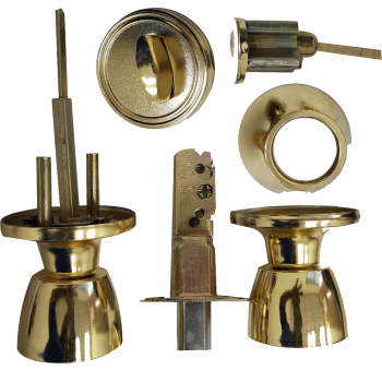 Tulip Brass Plated Combination Knobset With Deadlock