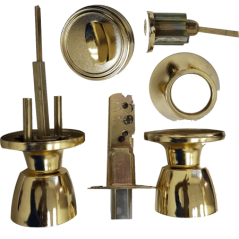 Tulip Brass Plated Combination Knobset With Deadlock