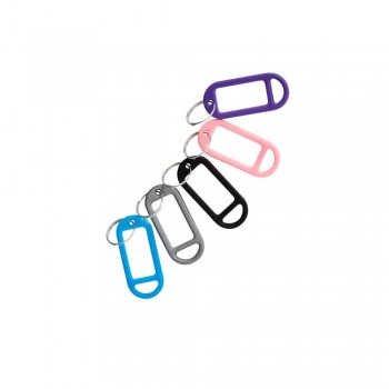 Key Tags, Plastic, Assorted Colours, Quantity:6