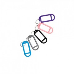 Key Tags, Plastic, Assorted Colours, Quantity:6