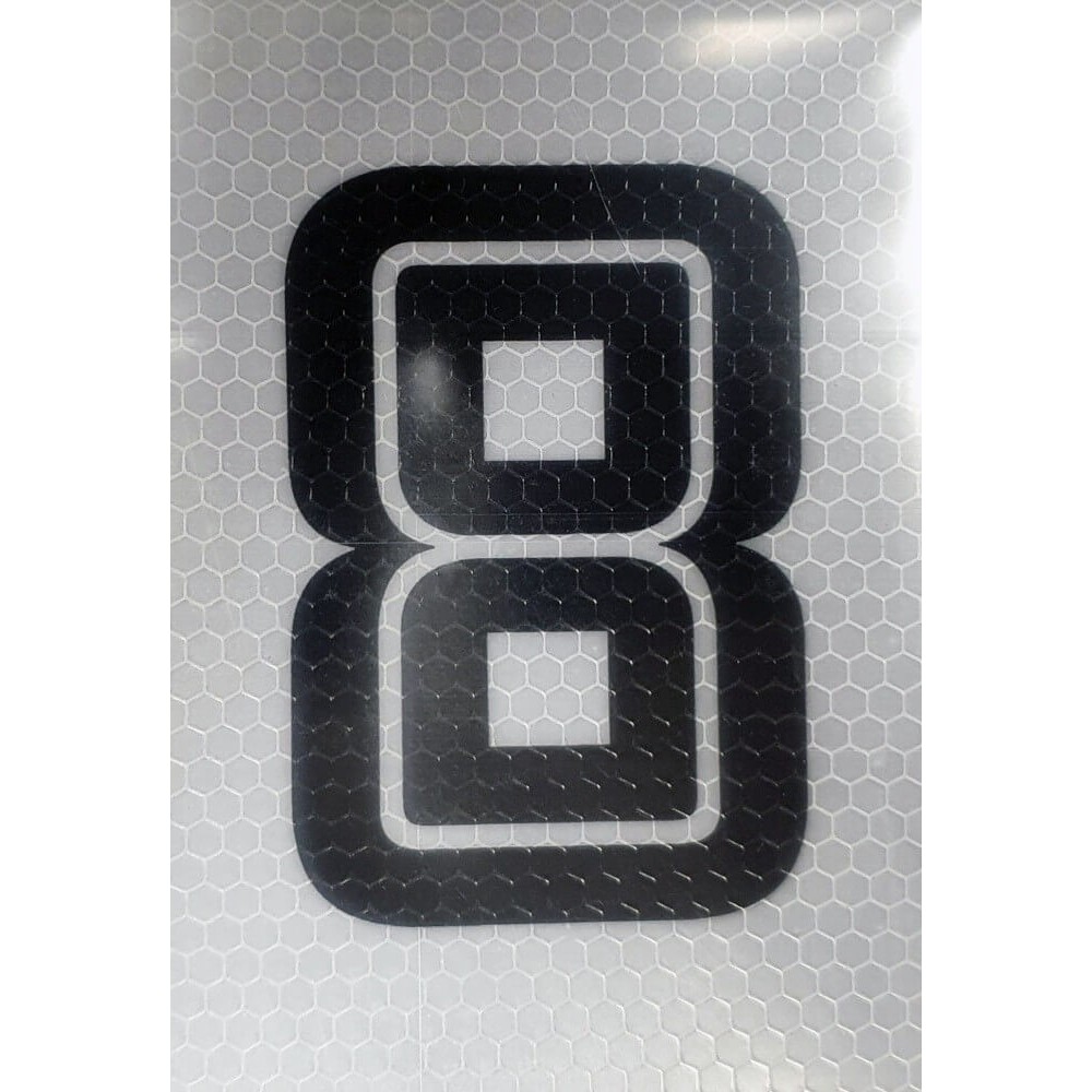 Black & White Reflective Number 8 Black & White Reflective Number 8