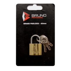 Brass Padlock 25mm Bruno Blister