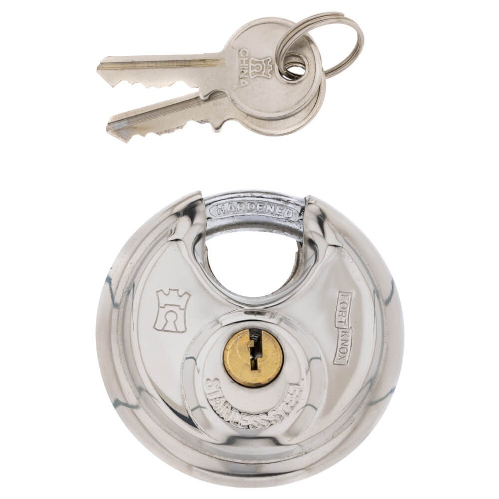 Fort Knox Stainless Steel Discus Lock 60mm Quantity:1 Fort Knox Stainless Steel Discus Lock 60mm Quantity:1