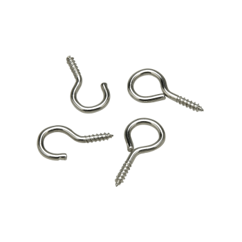 8 Silver Screw In Hooks & Eyes