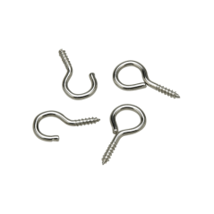 8 Silver Screw In Hooks & Eyes