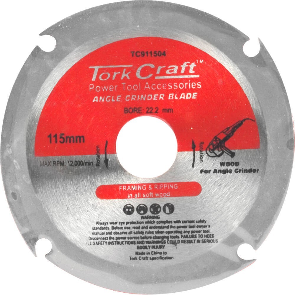 Wood Blade, 4 Teeth 115mm X 22.23mm For Angle Grinder Wood Blade, 4 Teeth 115mm X 22.23mm For Angle Grinder