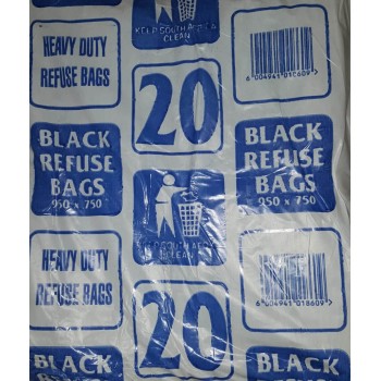 Refuse Bag Std Black Per 20 (950x750mm)