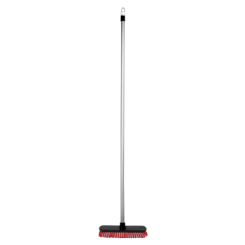 Broom Plastic Back Deck Scrub With Metal Handle
