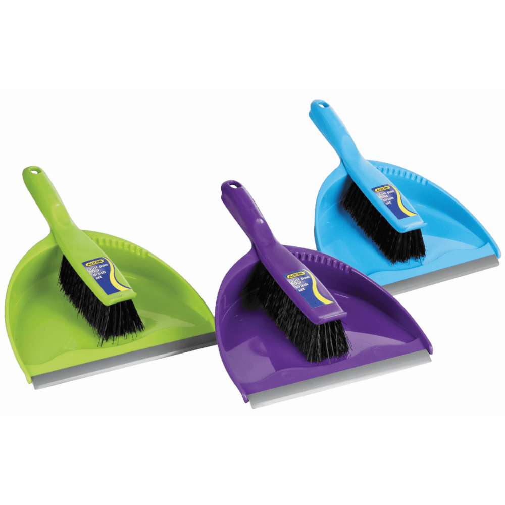 Dustpan & Brush Set Clip Together With Rubber Lip Dustpan & Brush Set Clip Together With Rubber Lip