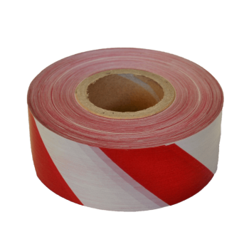 Red/white Barrier Tape 75mm Wide X 50mic X 500m Per Roll