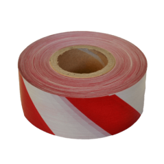 Red/white Barrier Tape 75mm Wide X 50mic X 500m Per Roll